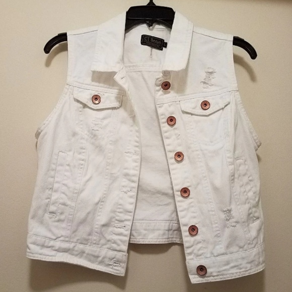 White Jean Vest - Picture 3 of 5